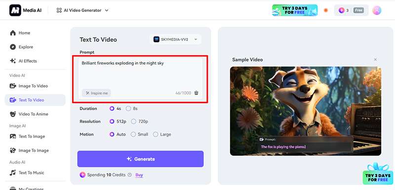 media io enter prompt 