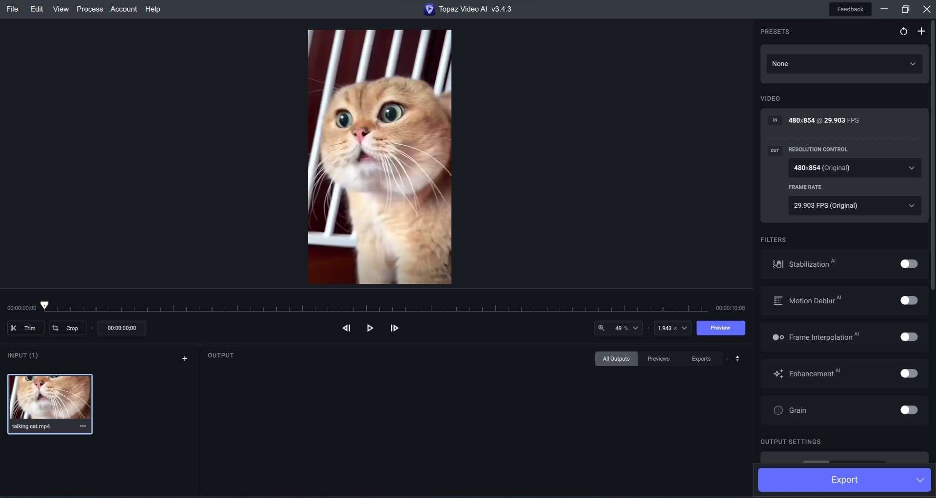 Choose effect and filters