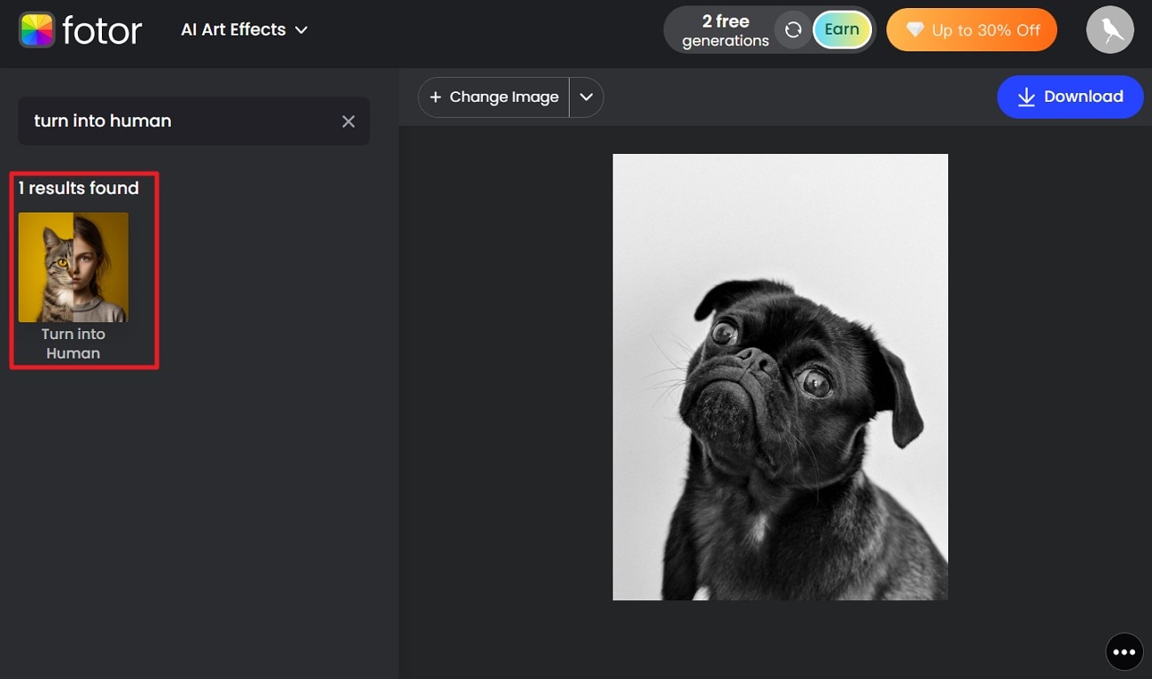 turn animal images to human