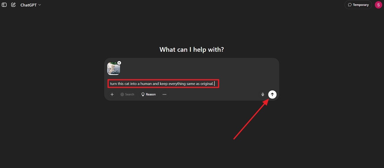add prompt and hit send