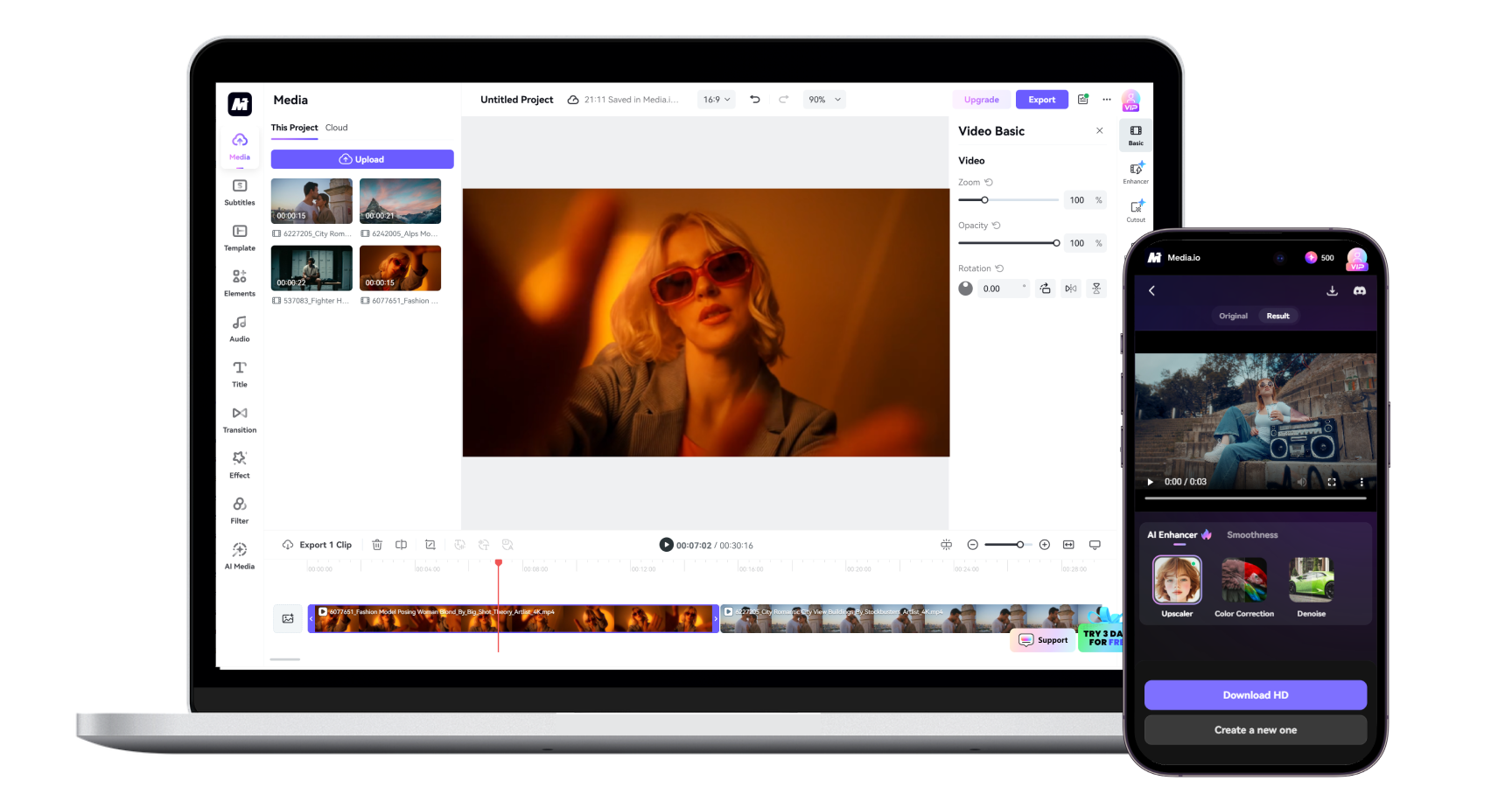 Media.io online emoji remover