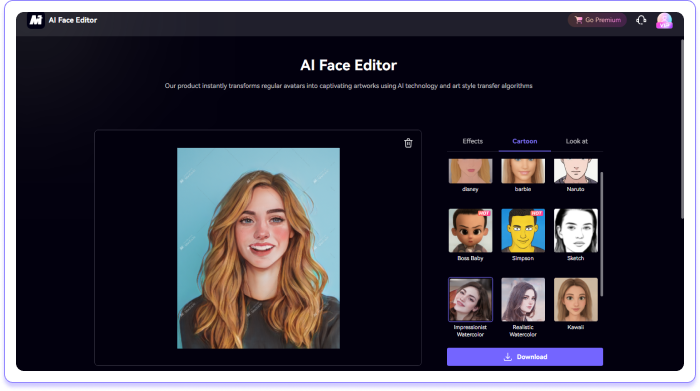save your cartoonify image